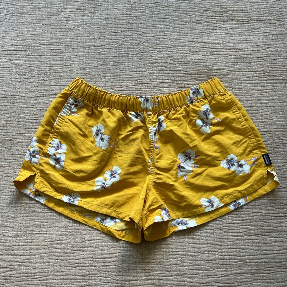 Patagonia Yellow Floral Women's Baggies Shorts